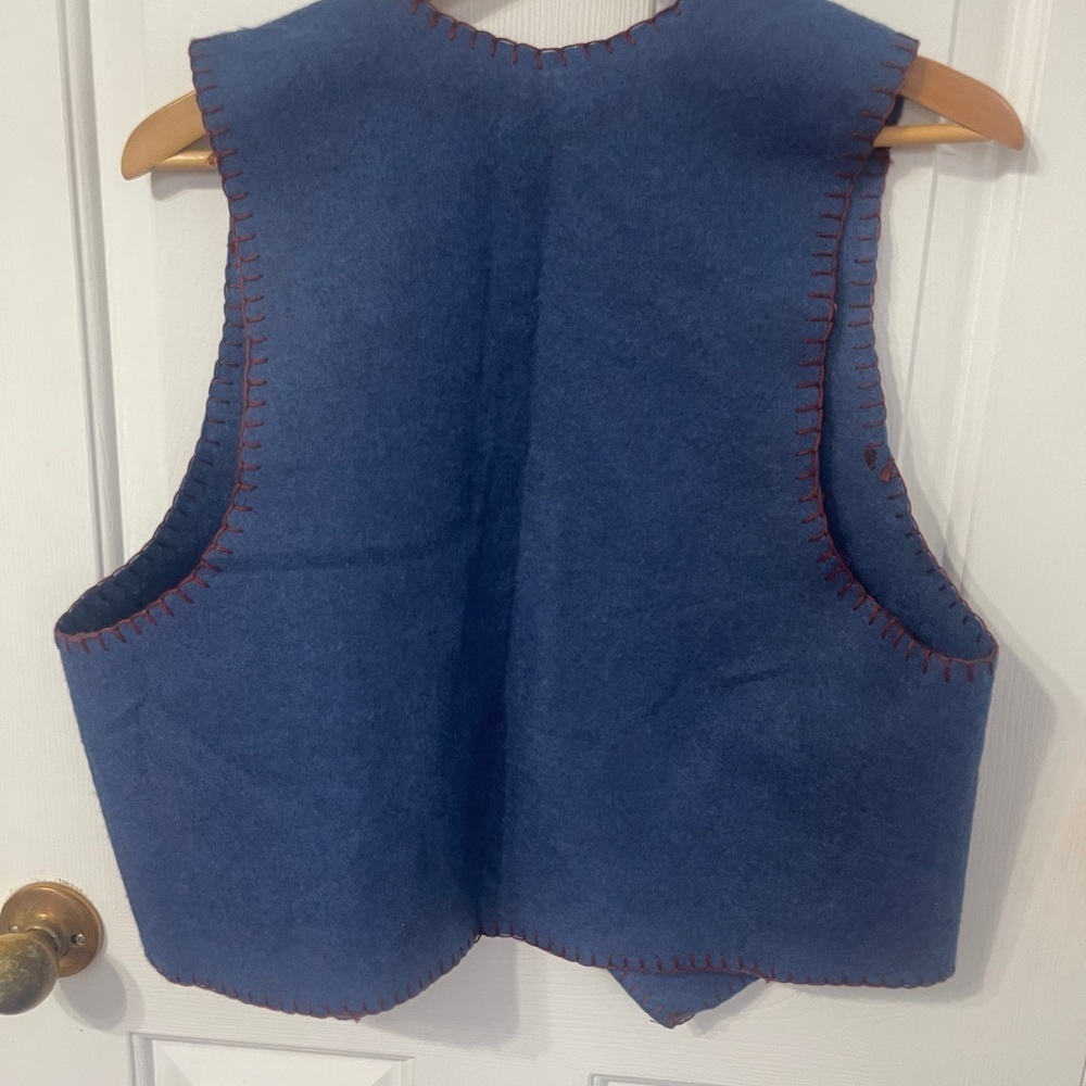 Womens Angel Appliqued Felt  Vest Size Medium Large Country Hearts - Picture 5 of 7